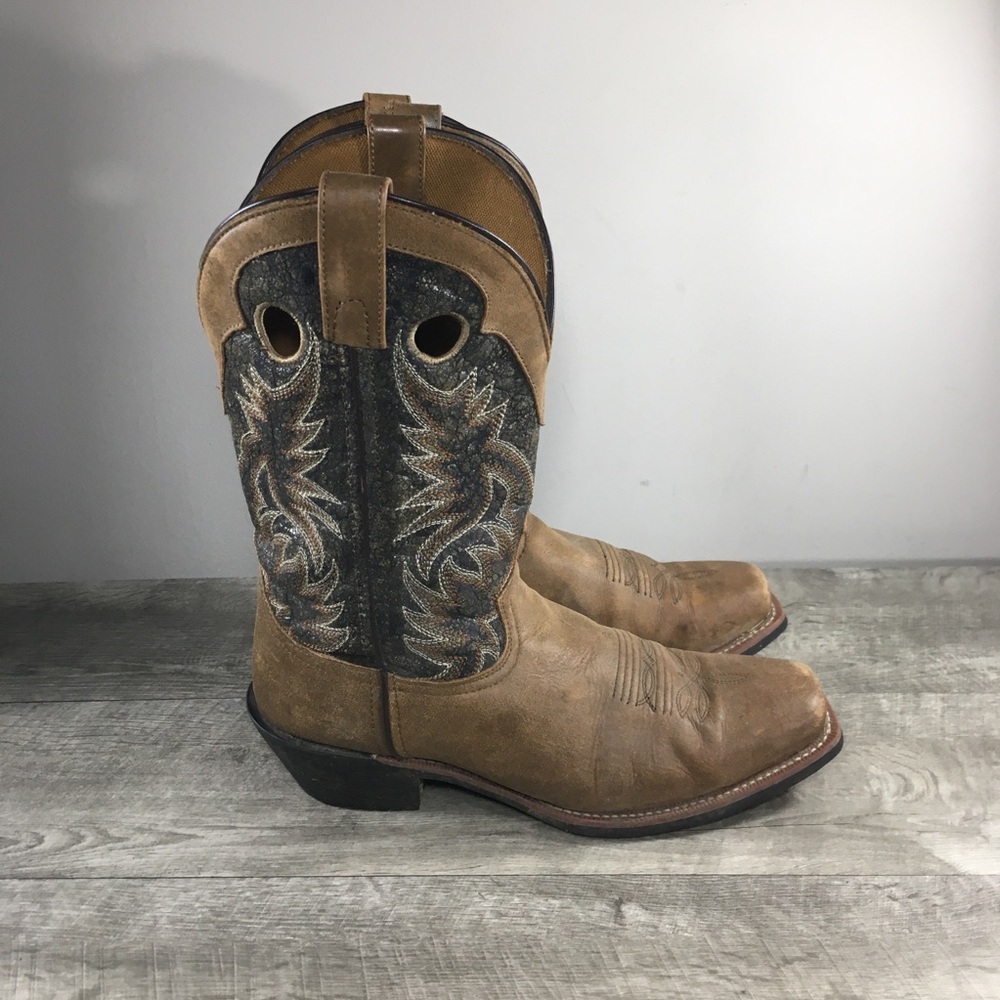 Laredo Stillwater Square Toe Western Cowboy Buckaroo Punchy Men’s Boots Size 11